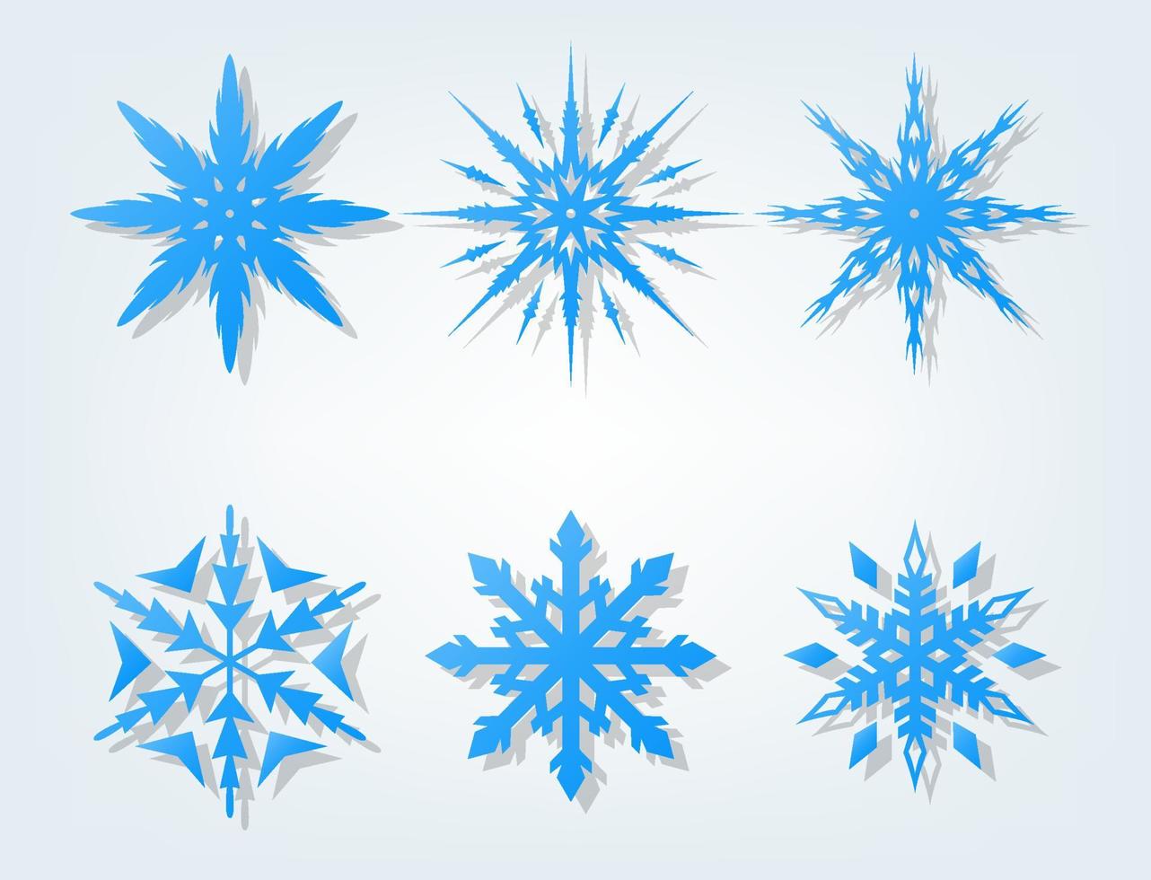 bleu flocon de neige vecteur ensemble, vecteur illustration