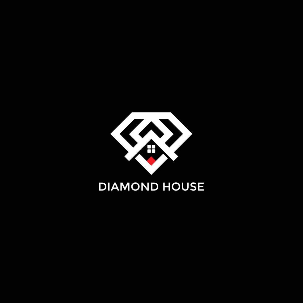 pdiamant maison moderne et élégant logo vecteur