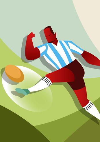 Illustration de joueurs de football en Argentine vecteur