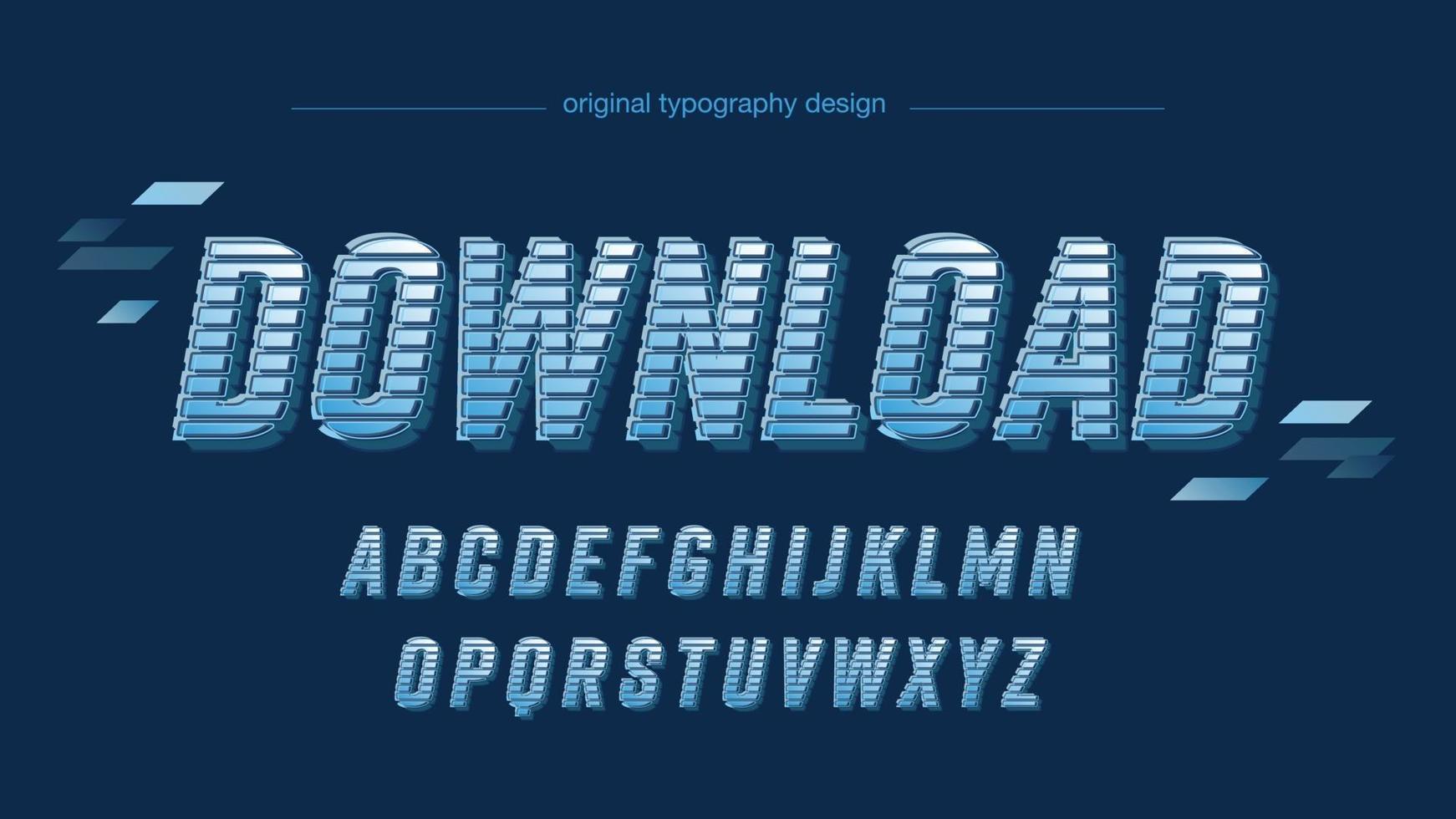 typographie isolée 3d futuriste bleu moderne vecteur