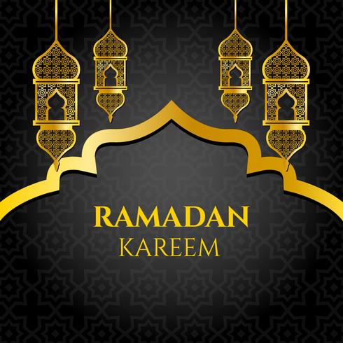 Vecteur d'or ramadan kareem