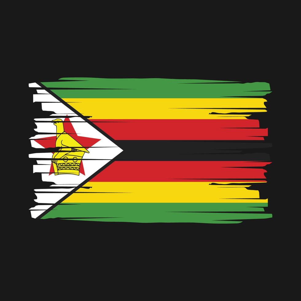 vecteur de brosse drapeau zimbabwe