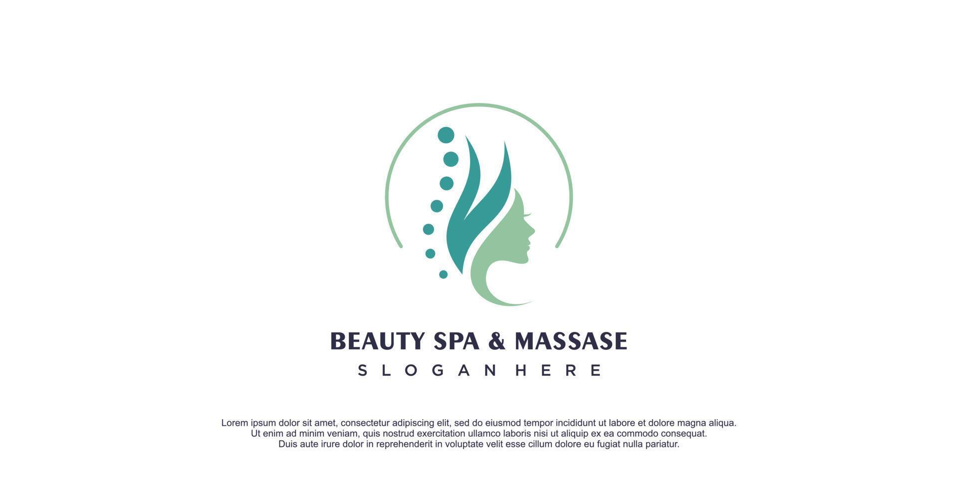 beauté spa logo avec Créatif et unique style concept conception icône prime vecteur