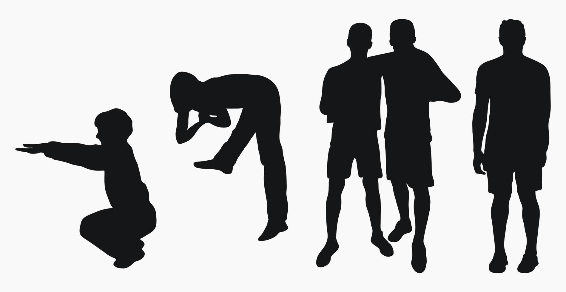 silhouettes de les athlètes performant des exercices, sportif esprit sportif vecteur