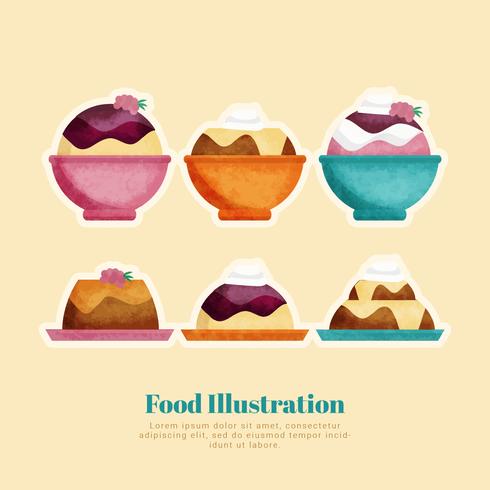 Vector Dessert dessinés à la main Illustration