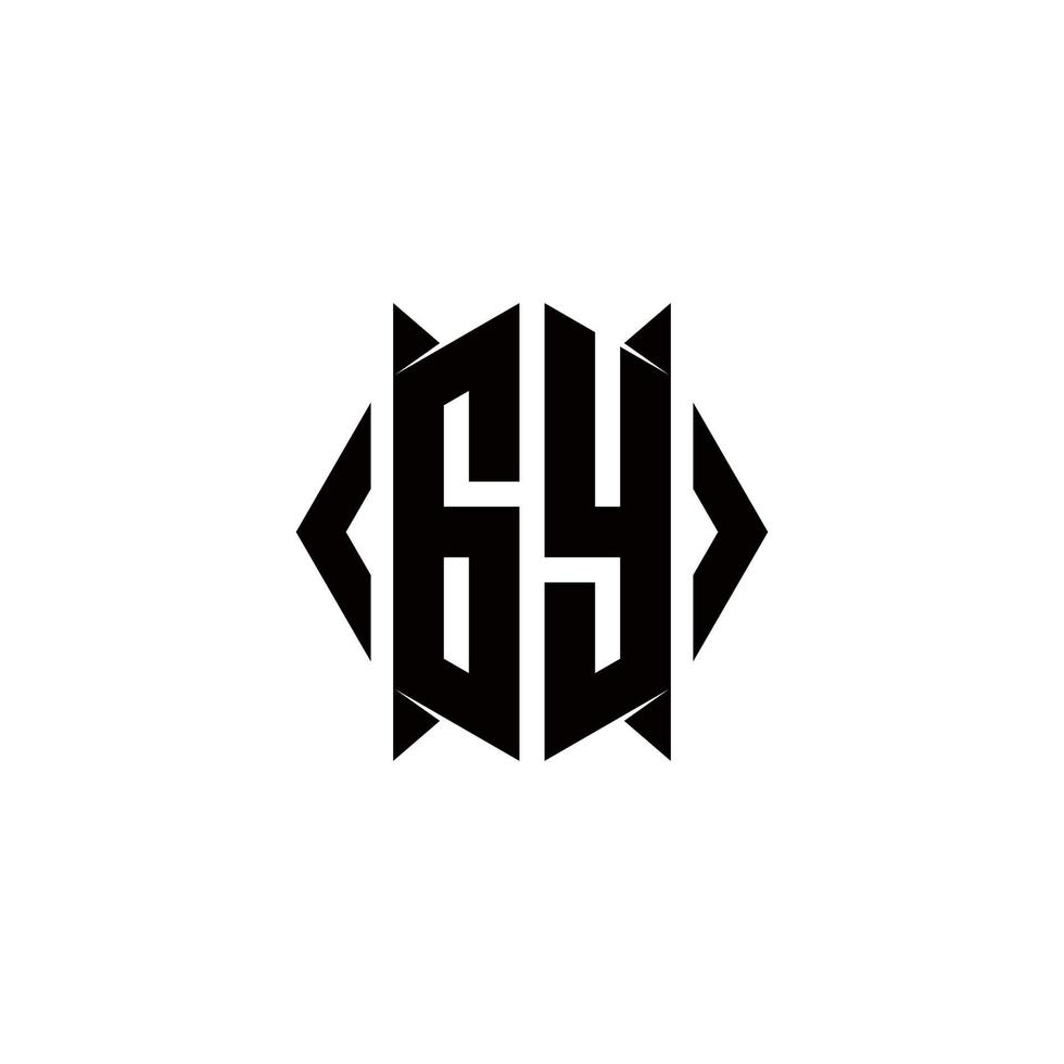 gy logo monogramme avec bouclier forme dessins modèle vecteur