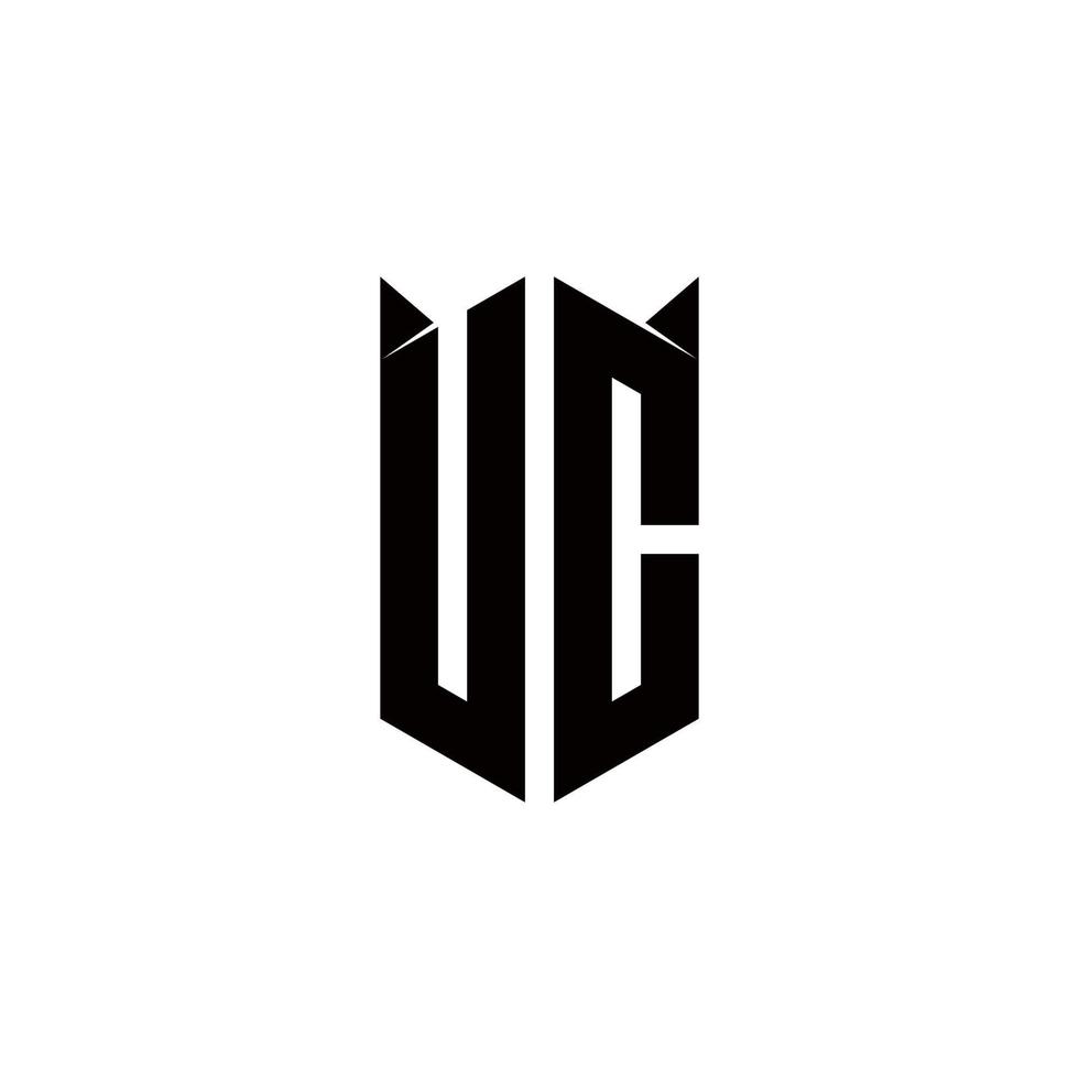 uc logo monogramme avec bouclier forme dessins modèle vecteur