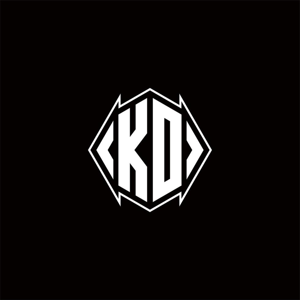 kd logo monogramme avec bouclier forme dessins modèle vecteur