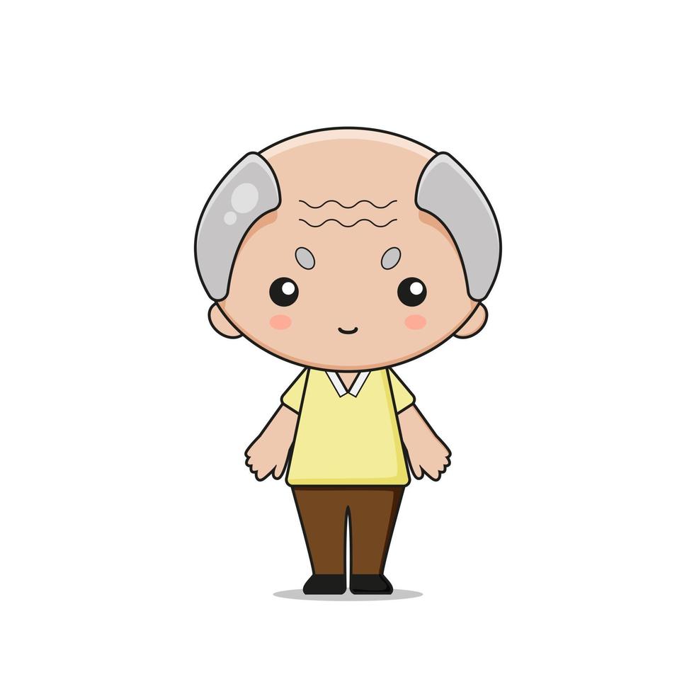 illustration de personnage de mascotte de grand-père mignon vecteur