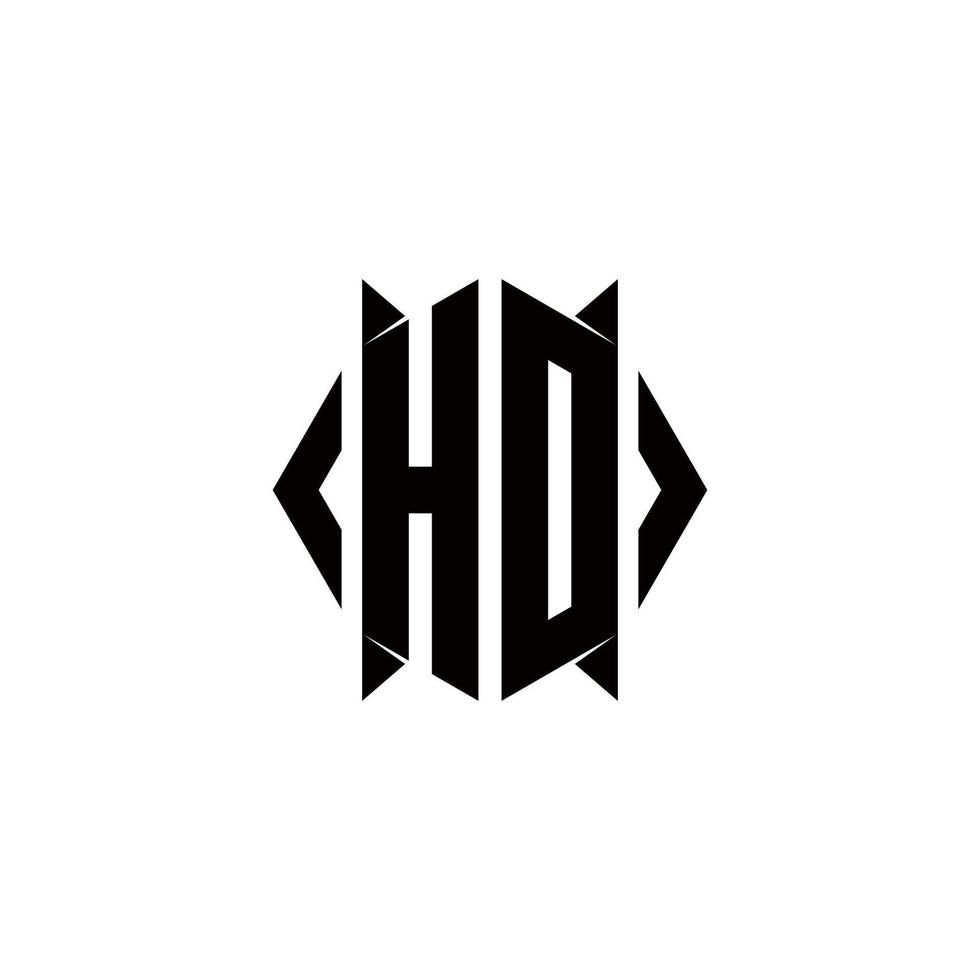 HD logo monogramme avec bouclier forme dessins modèle vecteur