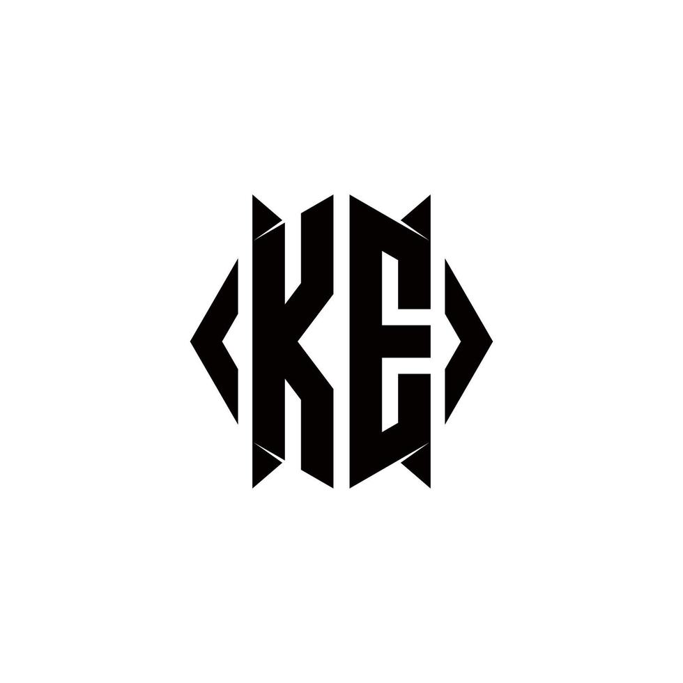 ke logo monogramme avec bouclier forme dessins modèle vecteur