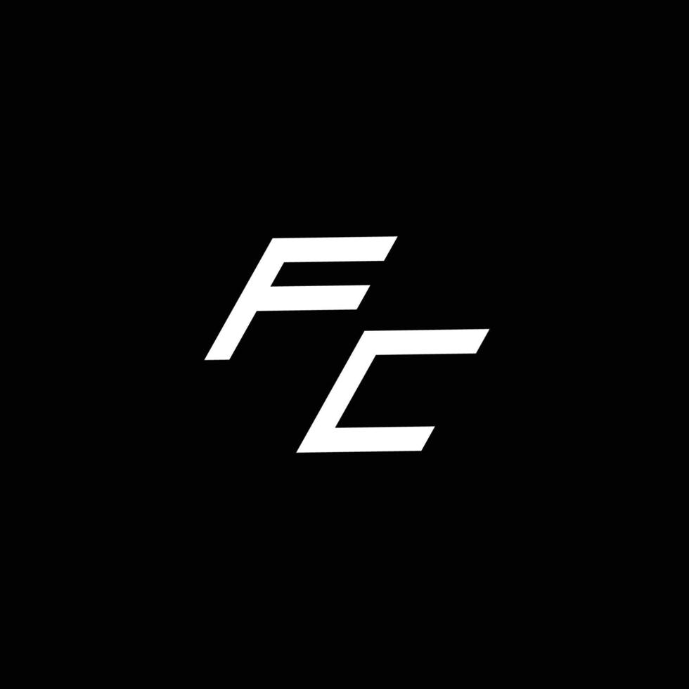 fc logo monogramme avec en haut à vers le bas style moderne conception modèle vecteur