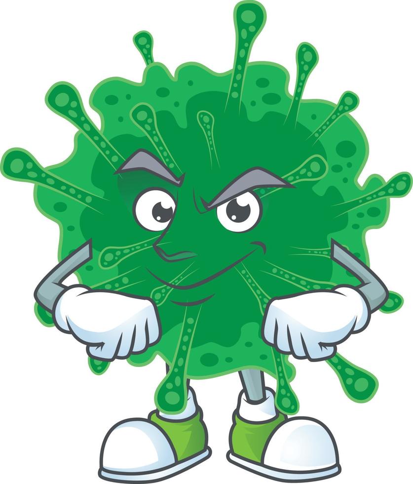 une dessin animé personnage de coronavirus pneumonie vecteur