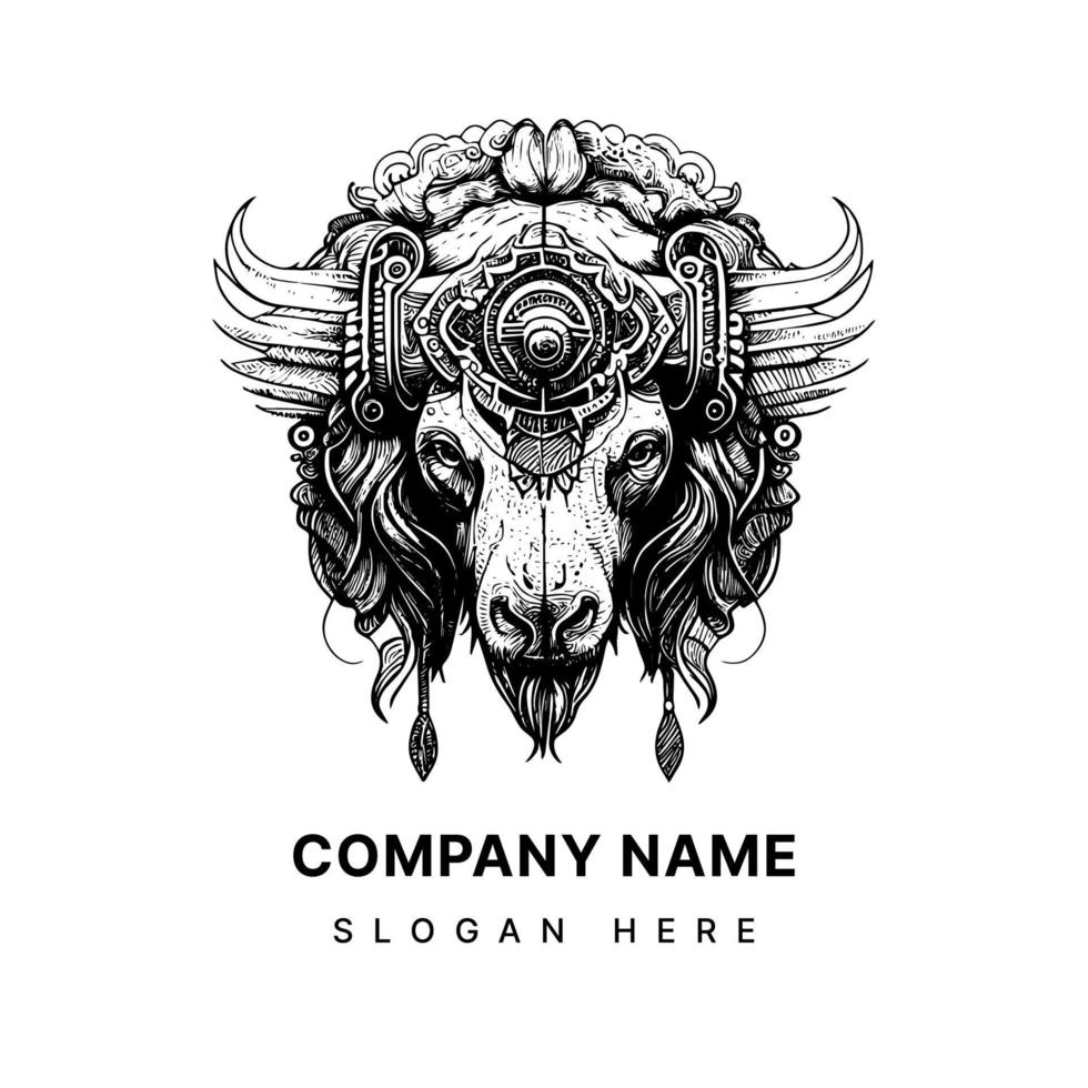 steampunk taureau bison buffle logo est une unique et captivant représentation de Puissance et innovation. il combine éléments de le sauvage Ouest et futuriste La technologie vecteur