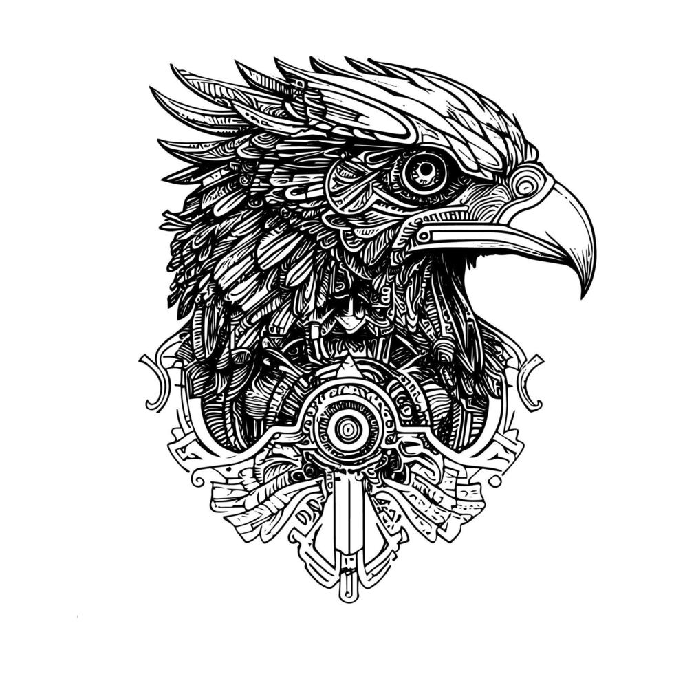 Aigle tête logo est une puissant symbole souvent associé avec force, liberté, et patriotisme. il est souvent utilisé dans des sports équipes et militaire insignes vecteur