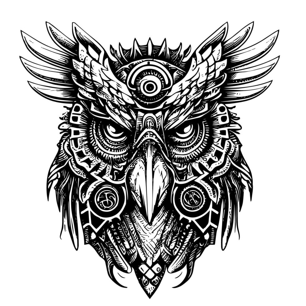 steampunk hibou logo est une fascinant emblème cette mélanges le ancien charme de le victorien ère avec le énigmatique séduire de le nocturne oiseau vecteur