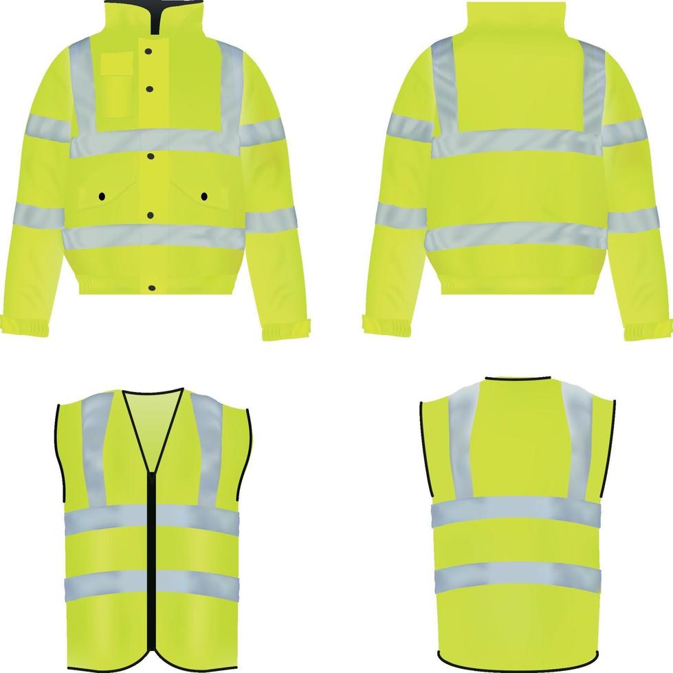 vestes haute visibilité réalistes vecteur