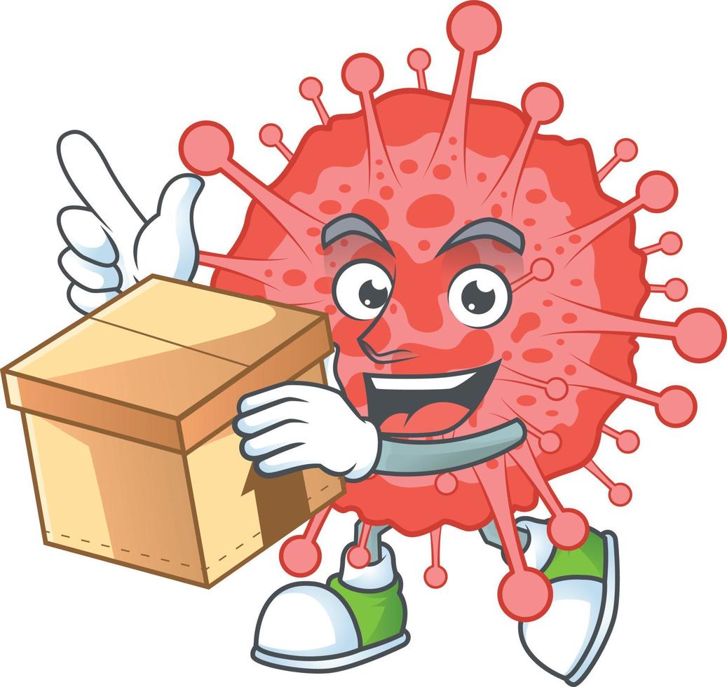 une dessin animé personnage de coronavirus catastrophe vecteur