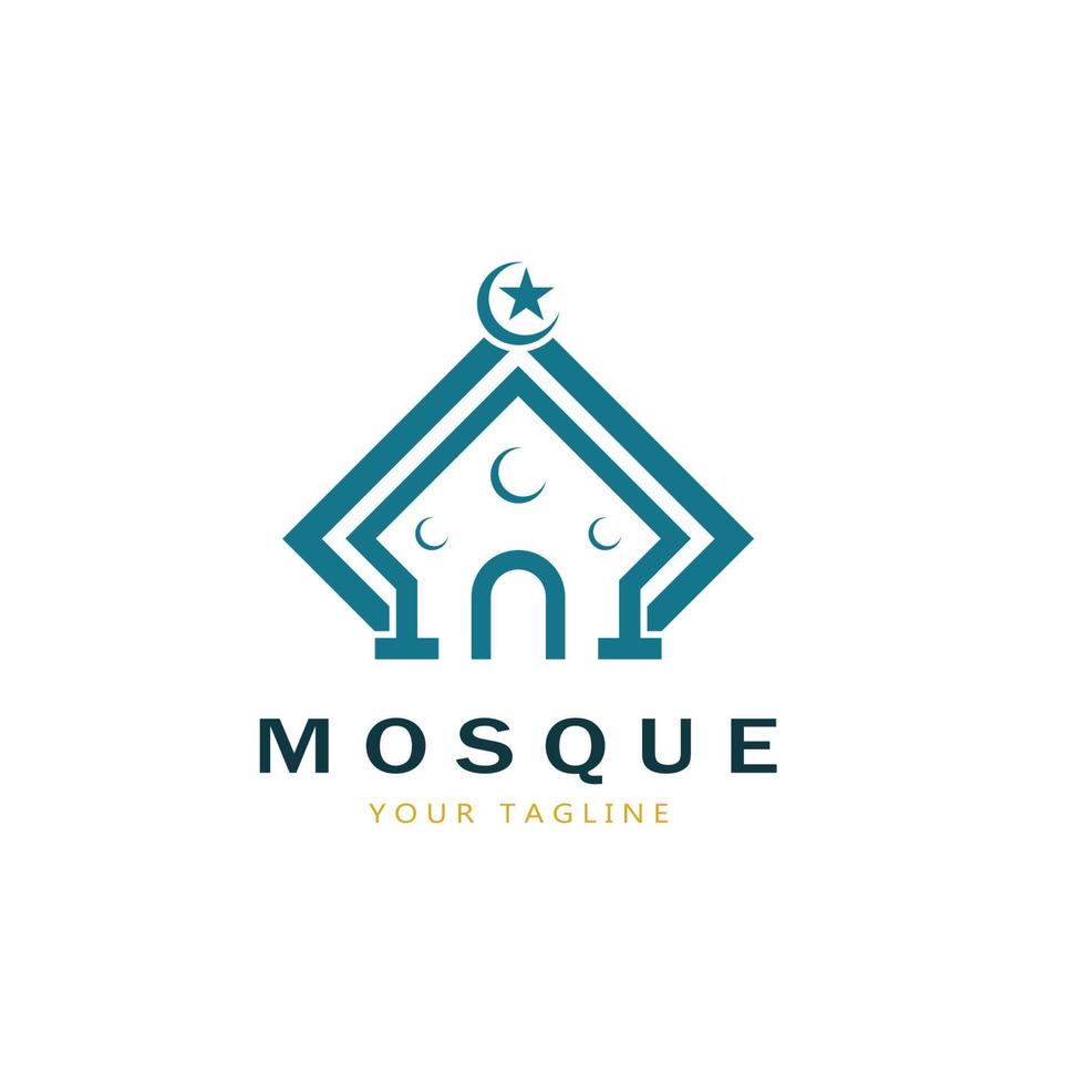 islamique mosquée logo vecteur icône modèle