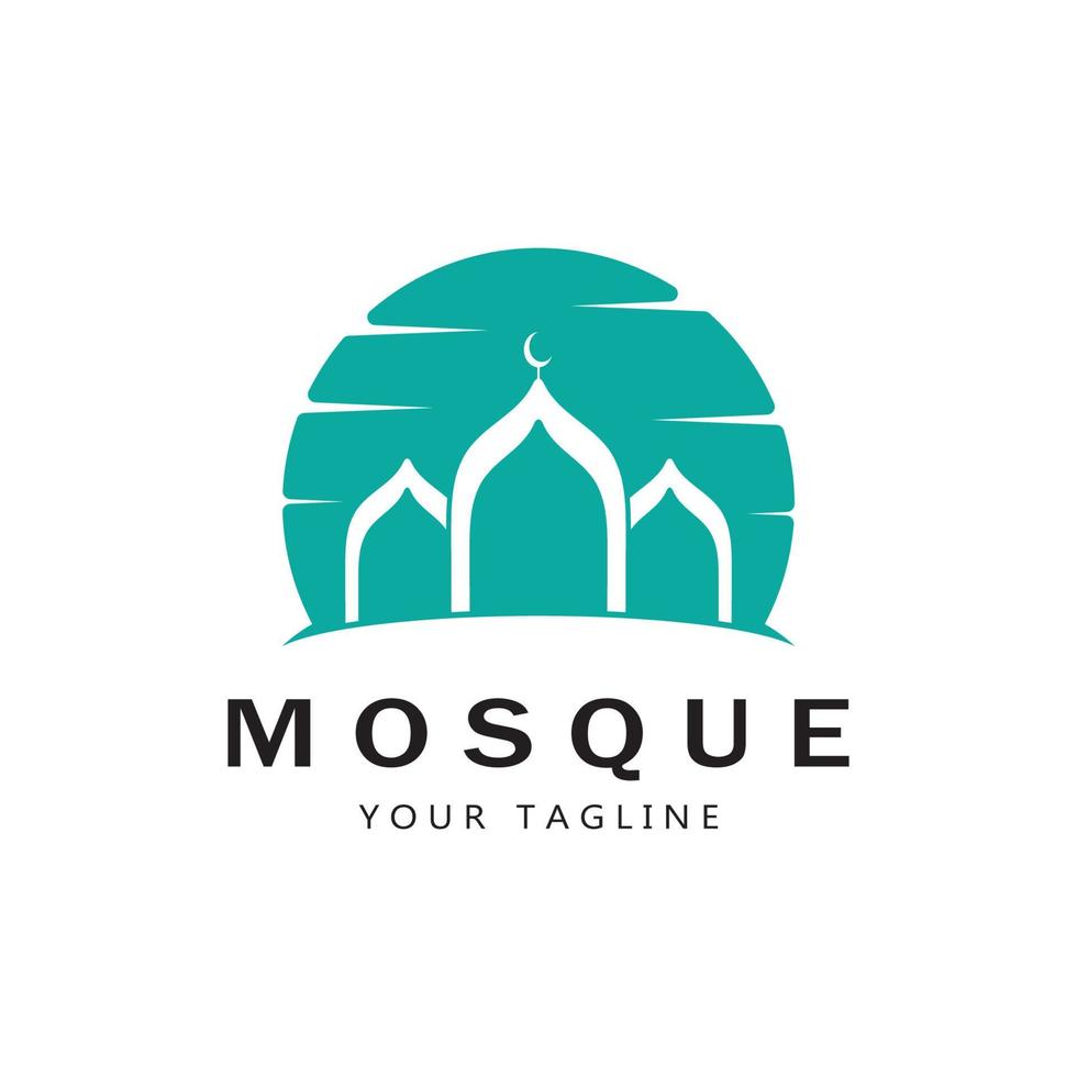 islamique mosquée logo vecteur icône modèle