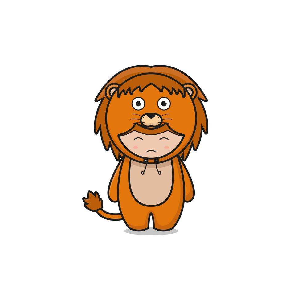 illustration de personnage de mascotte de lion mignon vecteur