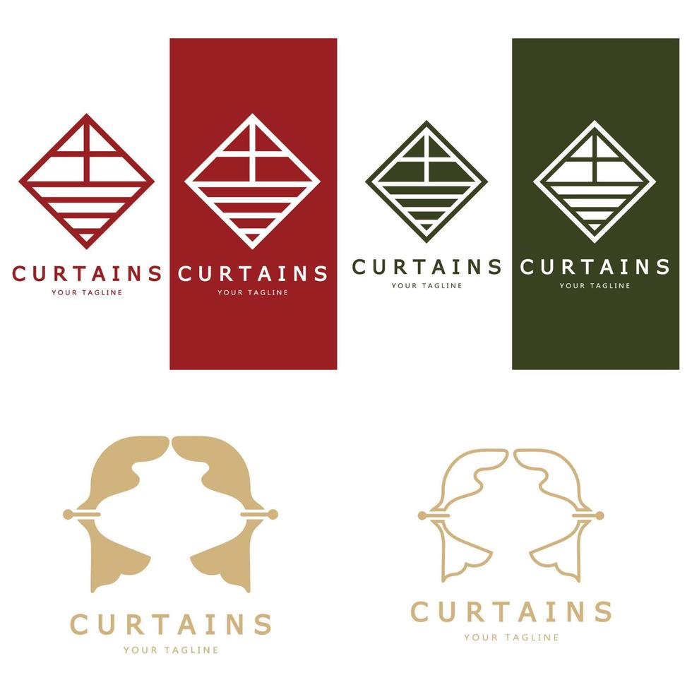 rideau logo illustration modèle, pour théâtre, maison, hôtel et appartement,meubles,badge,rideau entreprise, vecteur