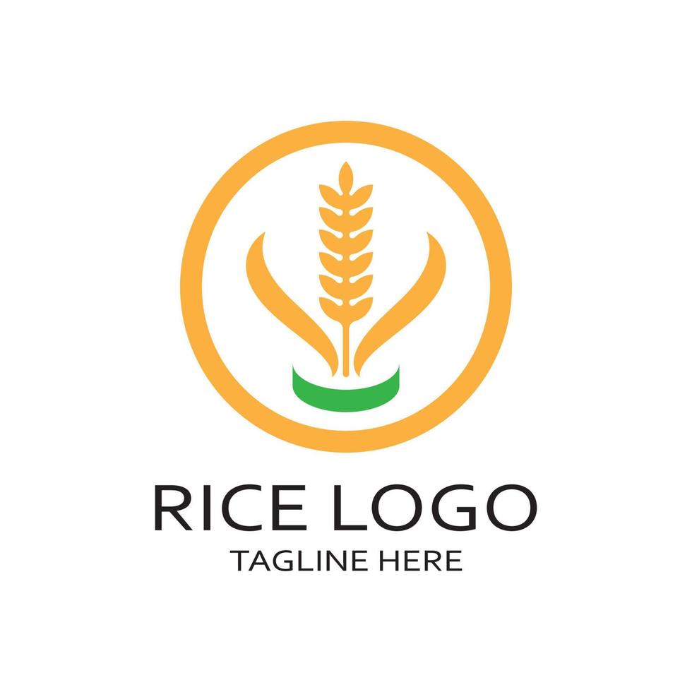 paddy plante logo, riz grain logo, riz, naturel biologique l'agriculture, pour entreprise,entreprise,agriculture,produit,ferme boutique, agricole équipement, riz entrepôt, avec moderne minimaliste vecteur