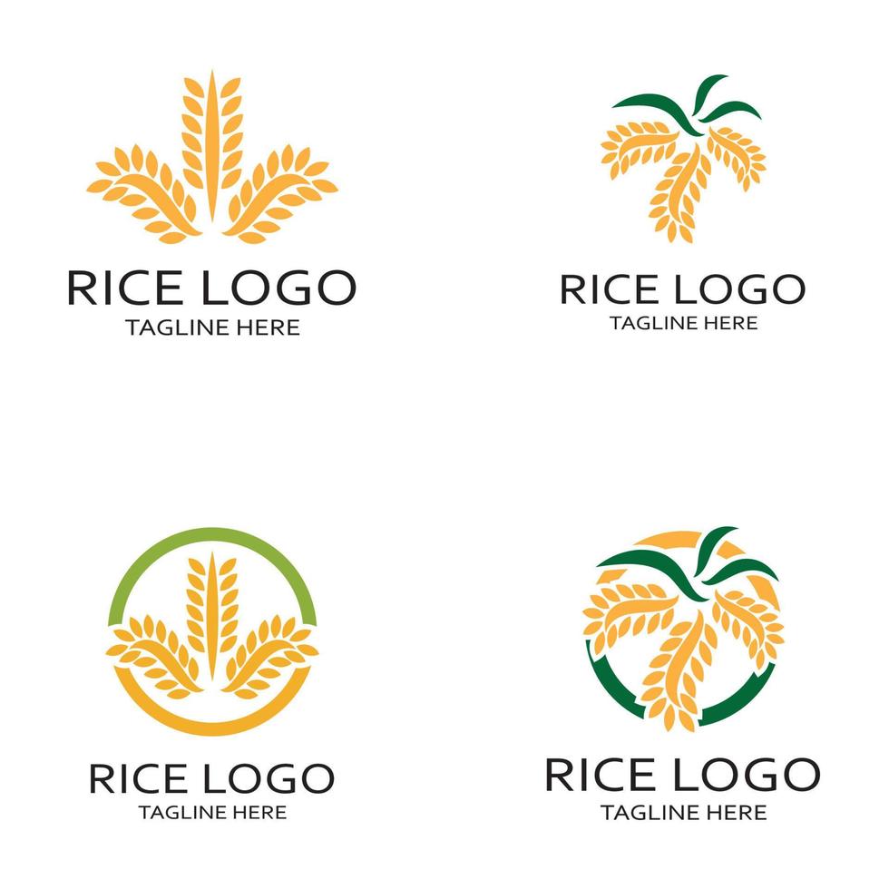 paddy plante logo, riz grain logo, riz, naturel biologique l'agriculture, pour entreprise,entreprise,agriculture,produit,ferme boutique, agricole équipement, riz entrepôt, avec moderne minimaliste vecteur