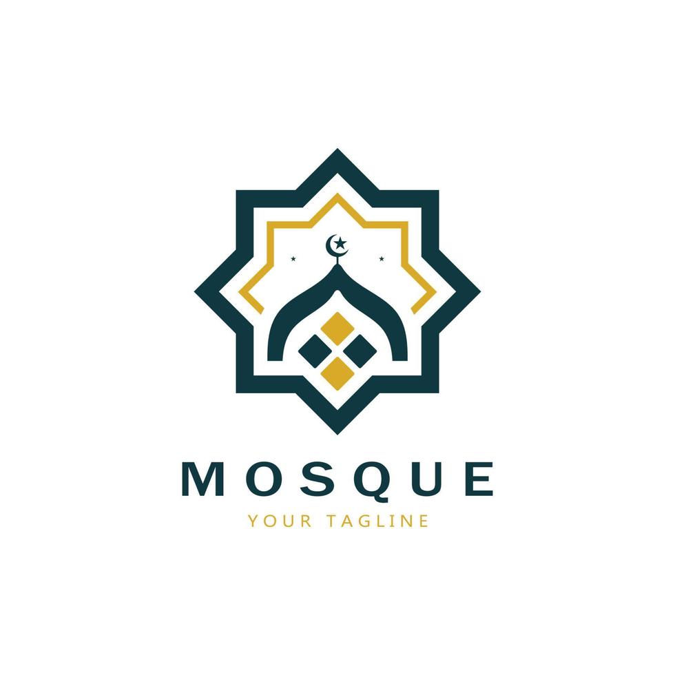 islamique mosquée logo vecteur icône modèle