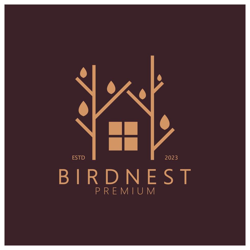 oiseau nid logo icône illustration conception modèle, pour oiseau cultiver, oiseau entreprise, oiseau loger, oiseau préservation avec moderne minimaliste vecteur concept