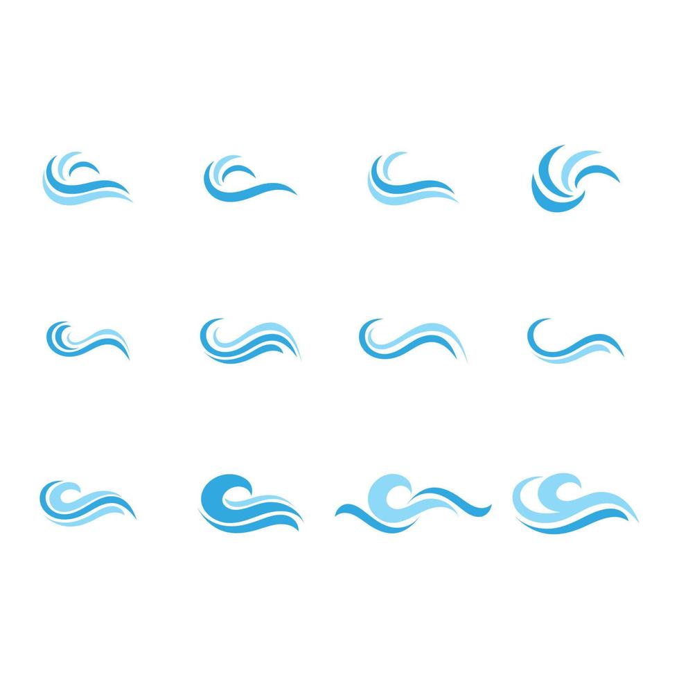 eau vague icône vector illustration design logo