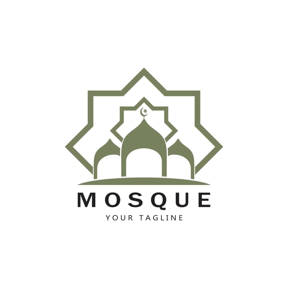 islamique mosquée logo vecteur icône modèle