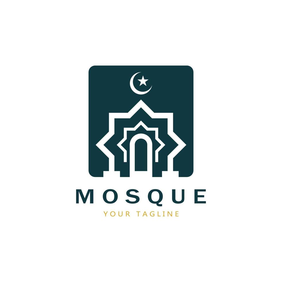 islamique mosquée logo vecteur icône modèle