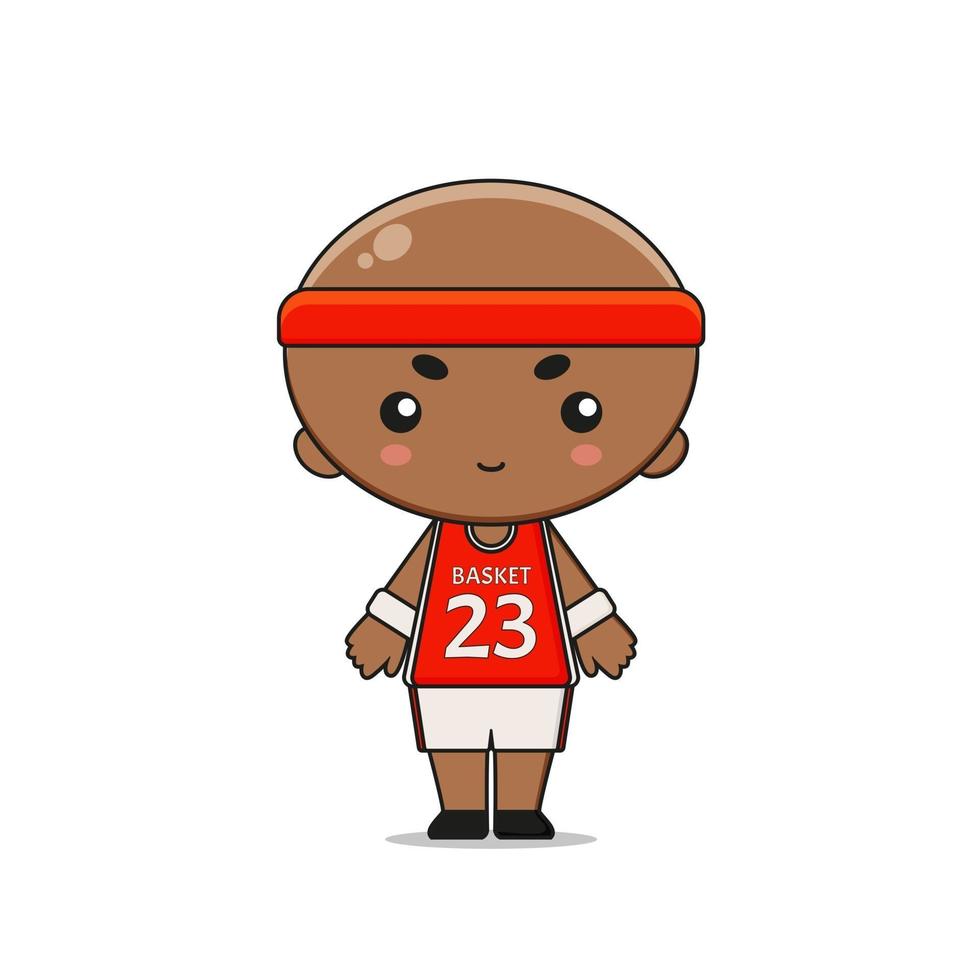 illustration de mascotte de joueur de basket mignon vecteur