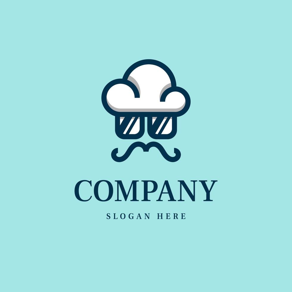 une logo pour une entreprise nuage et des lunettes de soleil vecteur