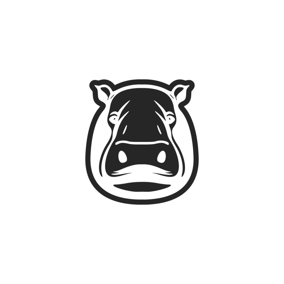 noir et blanc hippopotame logo, parfait pour l'image de marque. élégamment fabriqué. vecteur