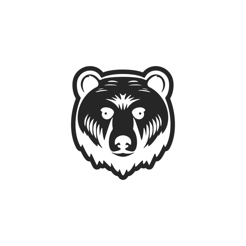 un élégant logo avec une noir et blanc ours vecteur. vecteur