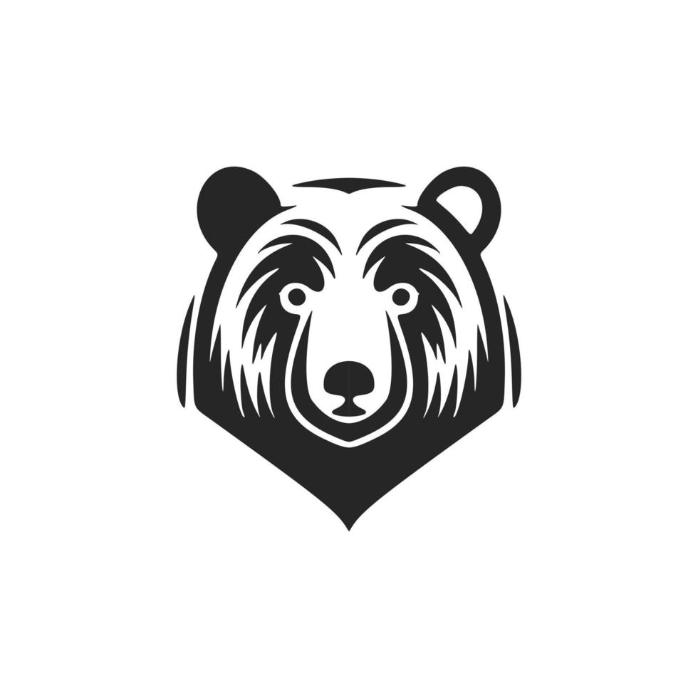 élégance abonde dans cette noir et blanc ours vecteur logo.