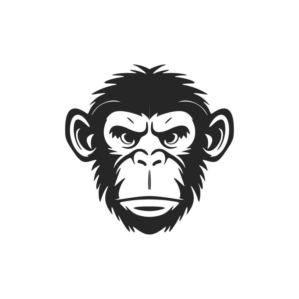une élégant singe logo dans noir et blanc pour votre marque. vecteur
