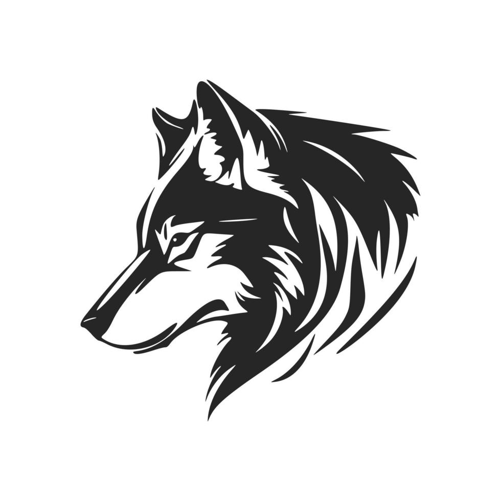 une lisse noir et blanc Loup logo vecteur, parfait pour votre marque. vecteur