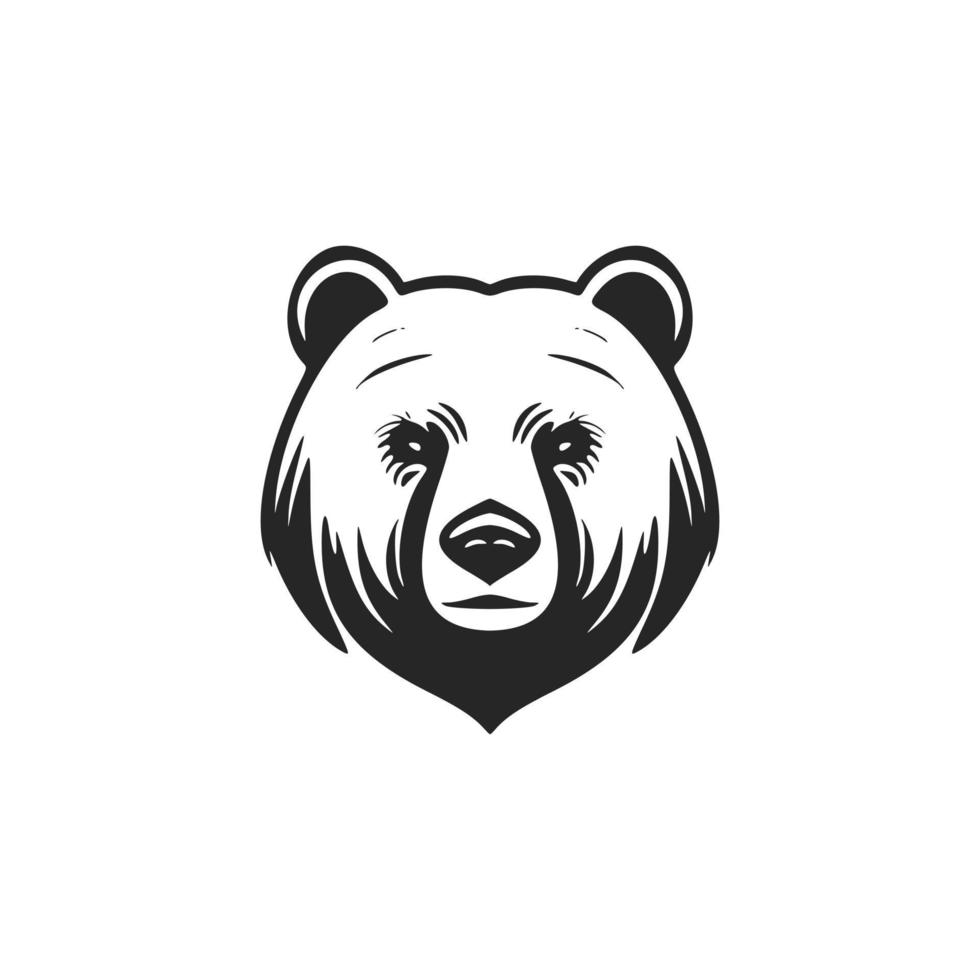 une sophistiqué noir et blanc ours vecteur logo.