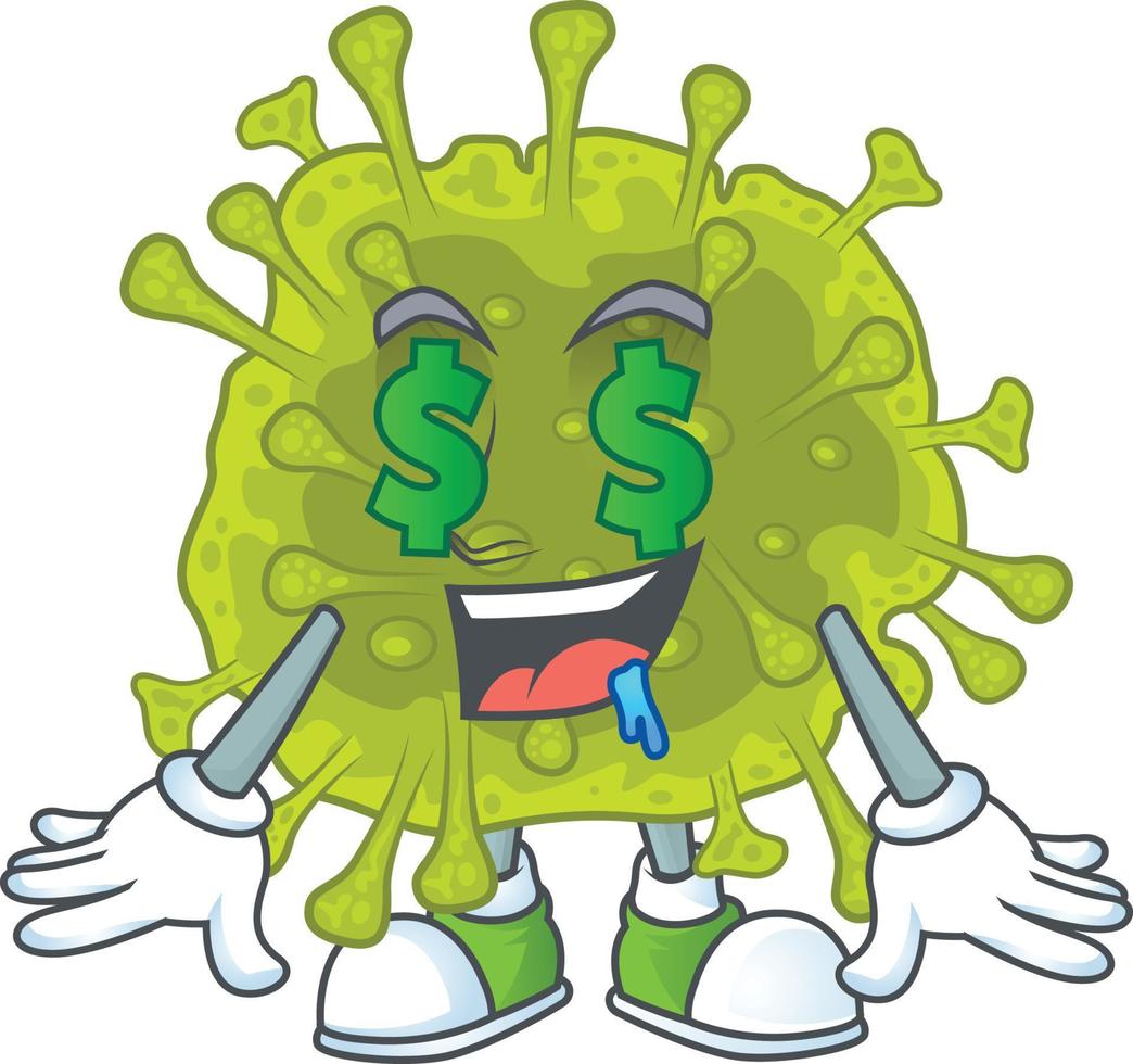 une dessin animé personnage de coronavirus propager vecteur