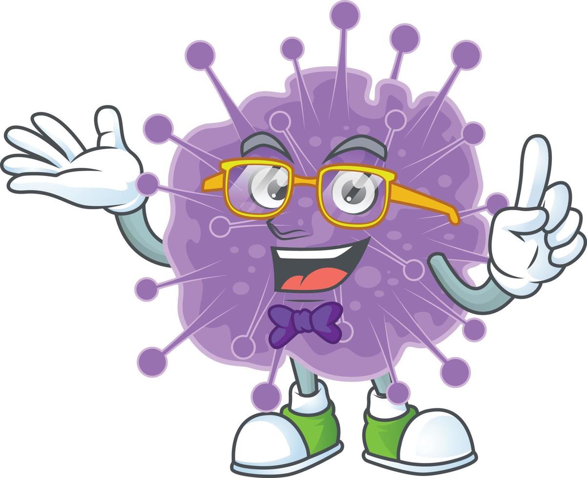 une dessin animé personnage de coronavirus grippe vecteur