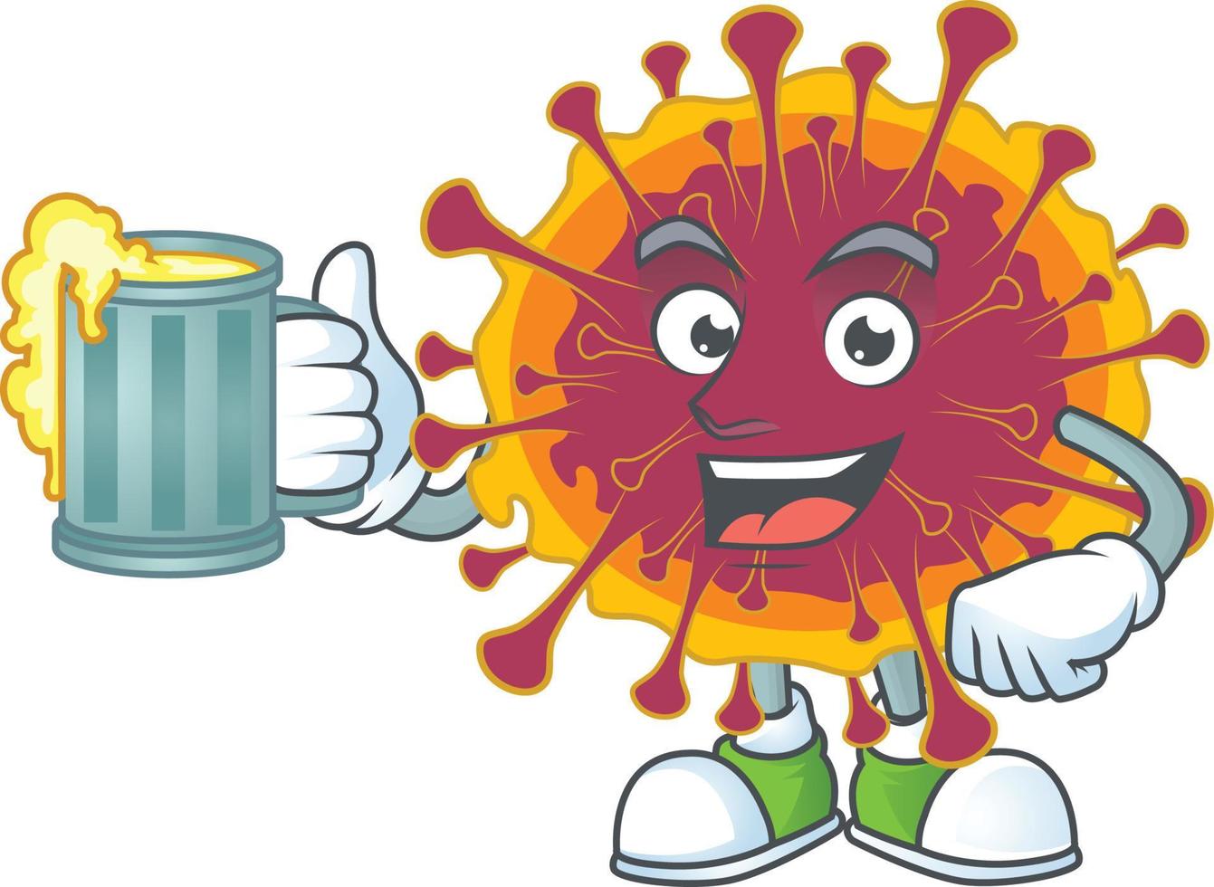une dessin animé personnage de diffusion coronavirus vecteur