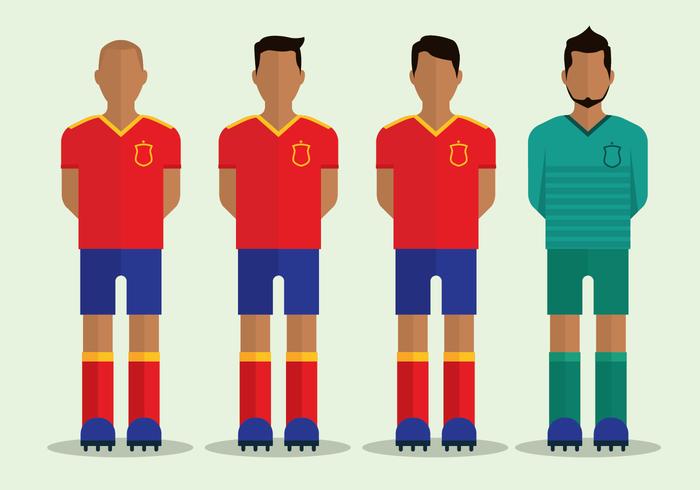 Personnages de football espagnols vecteur
