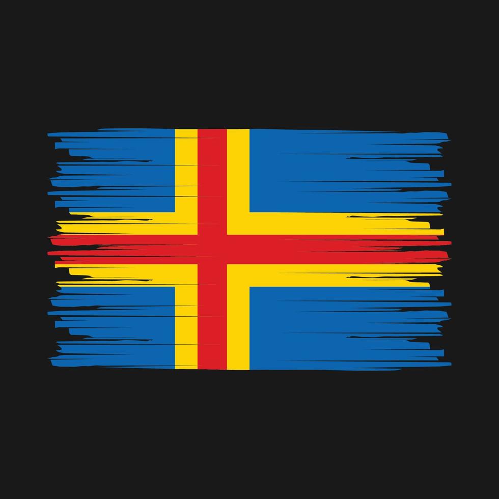 brosse de drapeau des îles aland vecteur