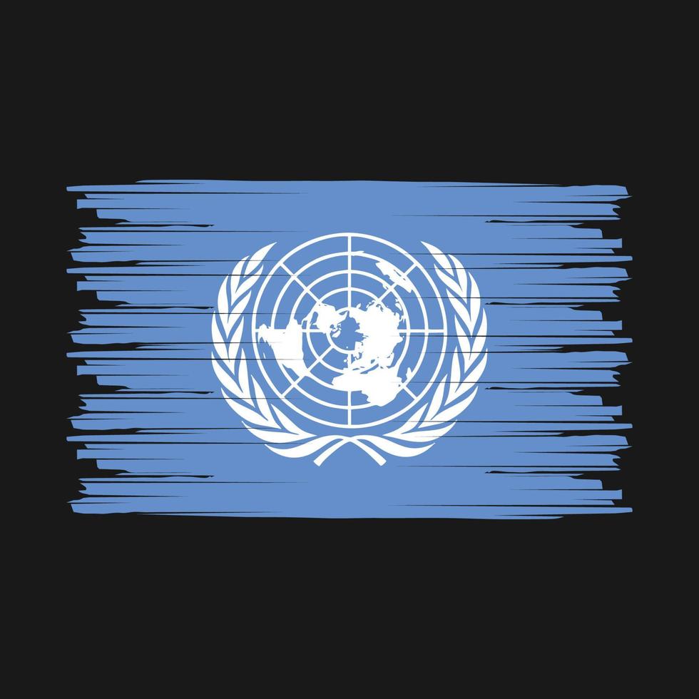 pinceau drapeau des nations unies vecteur