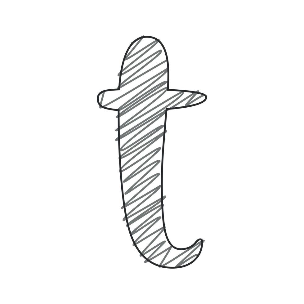 3d illustration de la petite lettre t vecteur