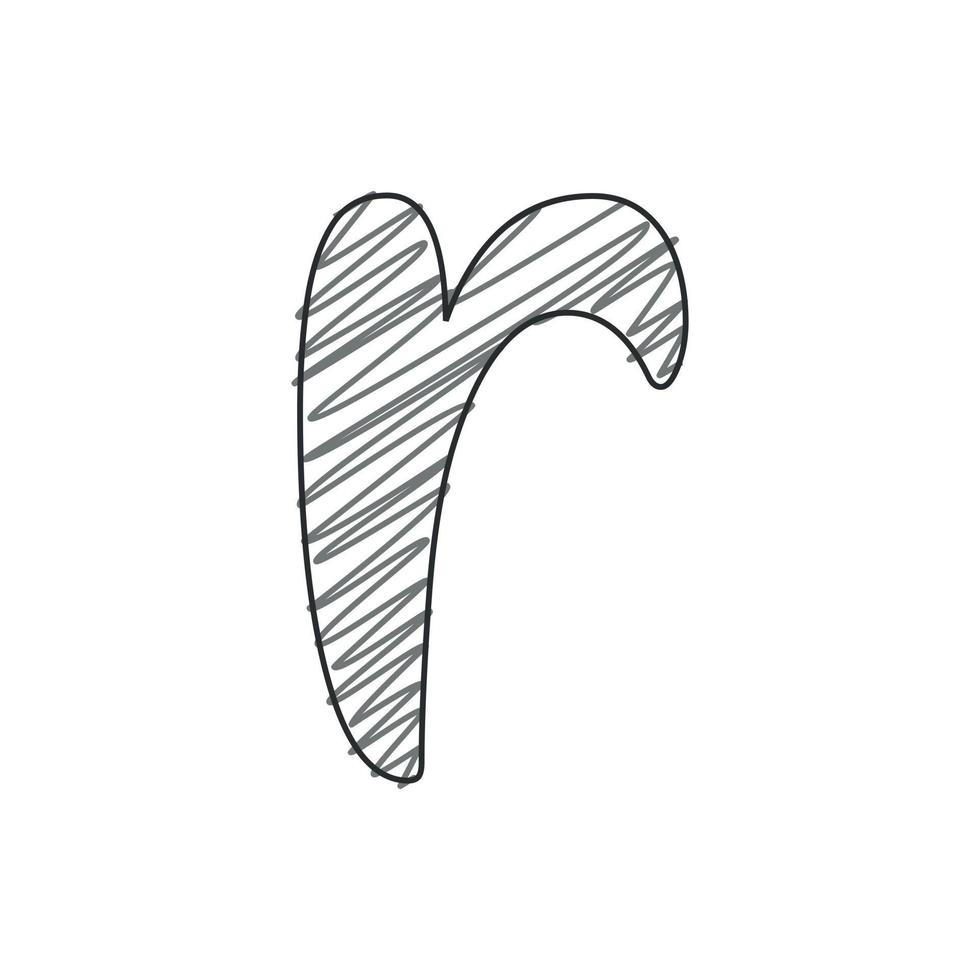 3d illustration de la petite lettre r vecteur