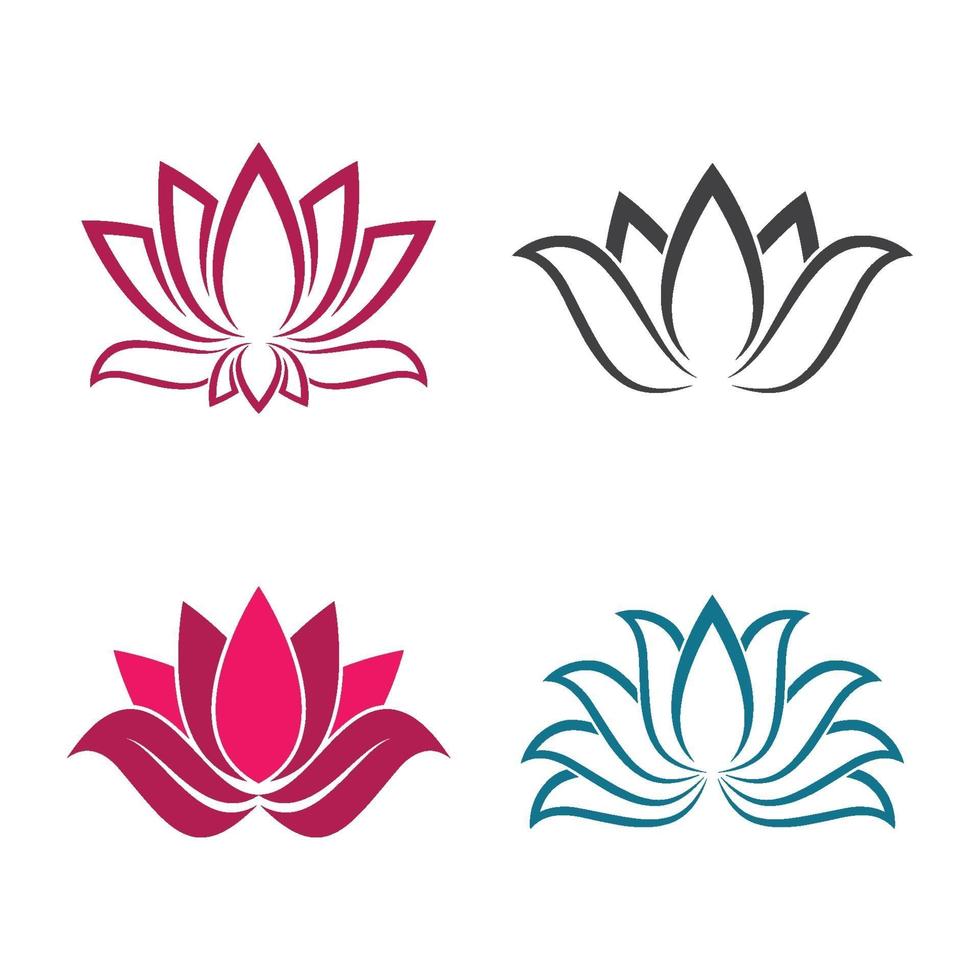 ensemble d'images de logo de lotus de beauté vecteur